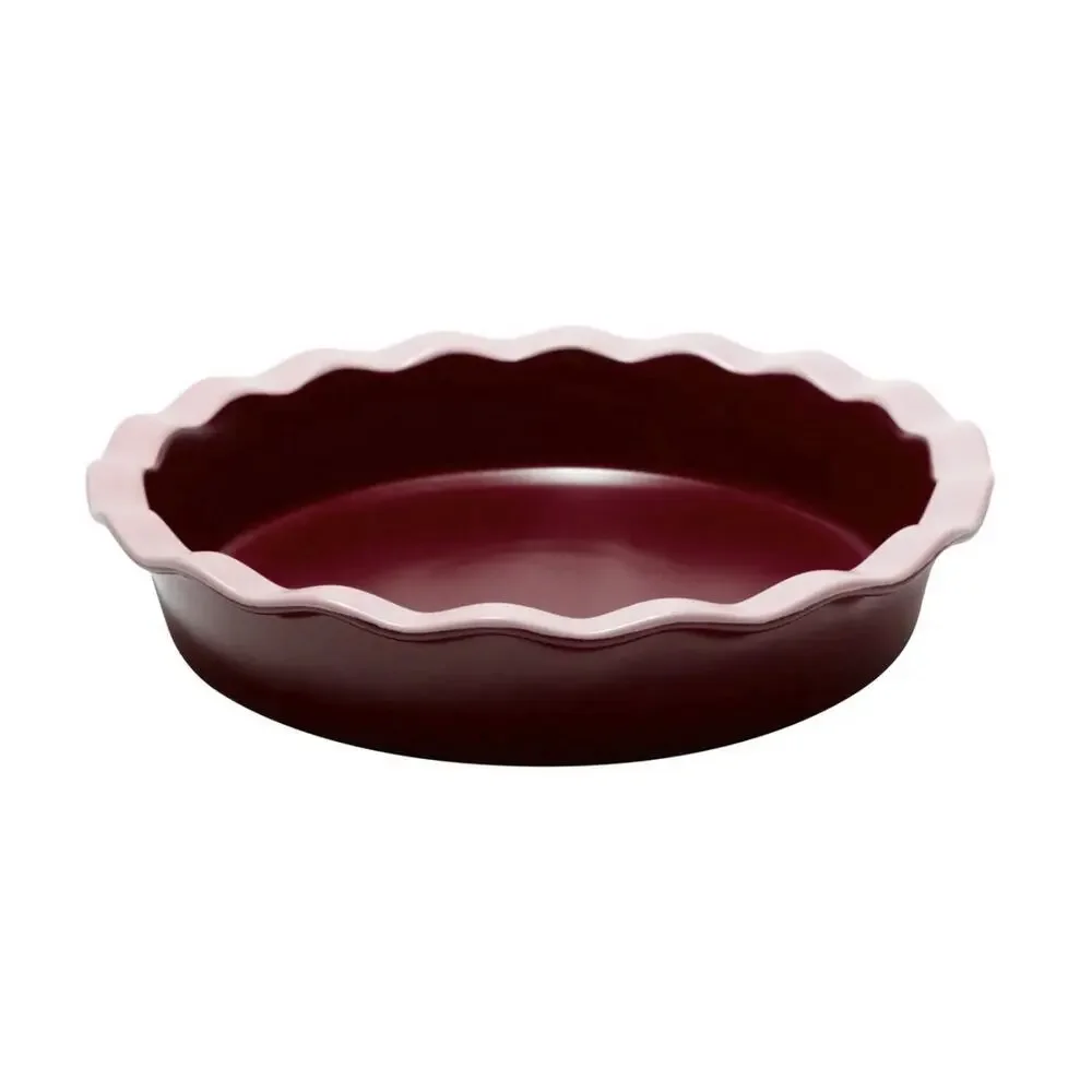 Noon & Moon Pie Dish, Cherry Lacquer, 9 Inch